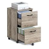 VASAGLE 2-Drawer File Cabinet, Small Rolling Filing Cabinet for Home Office, Printer Stand, for A4, Letter-Size Documents, 15.7 x 16.5 x 27.6 Inches, Heather Greige UOFC040LK02S