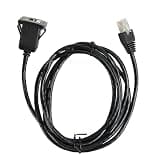 Cat5e Flush Mount Cable, Universal RJ45 Male to Female Ethernet Extension Cable, Panel Mount Network Cable for Wall, Desk, and Furniture Installation, PVC Jacketed, 2m