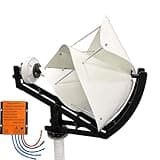Archimedes 1kW Radio Telescope-Style Vertical Wind Turbine 12V/24V Off-Grid Home Generator with 0.8m Aluminum Blades, Low Start-Up Wind, Three-Phase Permanent Magnet (48, Volts)