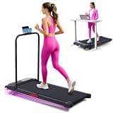 Compact Treadmill with Incline, 3.0HP Electric Walking Pad Treadmill with Handle Bar, 0.6-7.6MPH Portable Treadmills for Home Small, 350LBS Small Under Desk Treadmills for Exercising