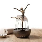 Ballerina Fountain Tabletop Water Feature with Bluetooth Speaker – Indoor Cascading Waterfall Sculpture, Bronze Decorative Centerpiece, Relaxing Desk Fountain(Bronze 1)