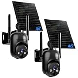 TOVDOR No WiFi Security Camera with Built-in SIM Card 4G LTE Cellular Solar Security Cameras Wireless Outdoor for Remote Area 2K Color Night Vision 360°Live View Instant Alerts IP65 2 Packs