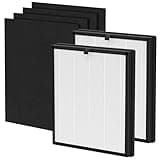 2 Pack K06 Replacement Filter, Compatible with HEARBOBO K06 Air Purifier, 4-in-1 Filtration System for Home Large Rooms, Includes 4 Washable Pre-Filters