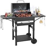 Kendane Charcoal Grill with Side Shelf, 353 Sq.Inch Cooking Area,Large Smoker Barbecue Grill with Warming Rack,Outdoor BBQ Grill with Charcoal Tray for Yard, Camping, Picnic