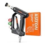 AstroAI Short Pressure Washer Gun with Swivel - High Pressure Washer with 4 Nozzles and 3/8” Swivel Quick Connector Plug - 4060PSI Max and Compatible with Hose, Foam Cannon Car Wash Foam Gun, Black