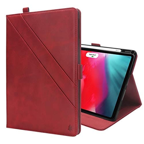 GUOSHU Tablet PC Case Bag Horizontal Flip Double Holder Leather Case for iPad Pro 11 inch (2018), with Card Slots & Photo Frame & Pen Slot(Black) Back Cover Case (Color : Red)