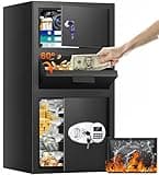 5.6 Cuft Large Depository Drop Safe for Business, Anti-Theft Safe Box with Quick Place Drop Slot, Digital Keypad and Spare Key, Heavy Duty Drop Safes for Business Retail Mail Church Home