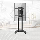 LBAawxe Mobile TV Cart on Wheels - Height Adjustable TV Stand, 0-90° Horizontal and Vertical Screen Rotation