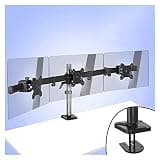 Universal TV Stand, Monitor Mount Bracket Triple Monitor Stand 17"-27" Three LCD Screens Monitor Desk Mount, Height/Tilt/Rotation Adjustable