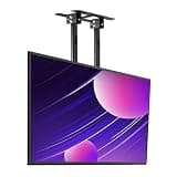 UIYTJRT Adjustable Ceiling TV Mount Bracket - Electric TV Lift, Adjustable Height Double Pole Single Screen TV Mount, Fits 60-100 Inch Low Profile TVs, Tilt Telescopic Ceiling TV Mount Bracket,