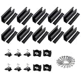 Solar Panel Mounting Brackets, Rails and Clamps Included for Thickness 1.18”-1.38”, in A Row Assembly on Tin, Flat and Sheet Rooftop, RV, Ground, Aluminum Alloy (Black)