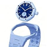 Sxmincxubo Full Ceramic Watch Case & Strap Replacement Compatible with AP x Swatch Royal Pop Series,Convertible Wrist Strap for 3 o'clock Crown Orientation,Waterproof Replacement Strap