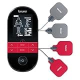 Beurer EM59 Digital 3-in-1 TENS Unit, EMS & Heat Therapy for Pain Relief & Relaxation, Muscle Stimulator with 2 Adjustable Channels, 64 Applications, Timer Function