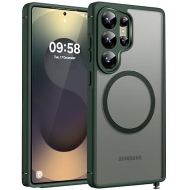 TOCOL Magnetic for Samsung Galaxy S25 Ultra Case, Upgraded Full Camera Protection, Compatible with Magsafe, Drop Protection Slime Clear Back Cover for Samsung Galaxy S25 Ultra 6.9-Inch (Alpine Green)