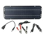 60W Solar Panel 12V Battery Trickle Charger Monocrystalline Solar Charging Kit for Caravan Car Van Boat Motorcycle RV with Suction Cups and Clip Cable
