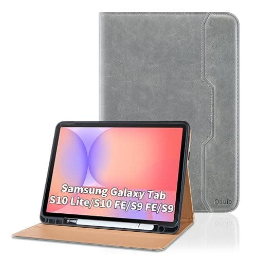 Case for Samsung Galaxy Tab S10 Lite/ S10 FE/ S9 FE 10.9 Inch/ S9 11 Inch, PU Leather Folio Case with S Pen Holder and Pocket, Auto Wake/Sleep Smart Tablet Cover, Matte-Gray