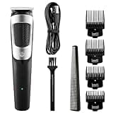 Hair Clippers for Men, Cordless Electric Trimmer, Professional Barber Tool, Vintage Style, Stainless Steel Blade, USB Rechargeable, Includes 4 Guide Combs, for Home Salon Use