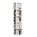 Book Shelf 360° Rotating Bookshelf Multi Tiers Standing Bookcase White Book Rack for Home Living Room Book Shelf Organizer Use for Many Years
