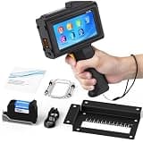 0.5 Inches Print Height Intelligent Handheld Inkjet Printer Lasts 16H Weighs Only 390g for Batch Code Date Lot Number Print on Plastic Carton Wood Metal Glass Aluminum with 42ml Fast Dry Ink (Black)