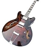 ZOCWJK Electric Guitar 22 Frets 6 String Flame Maple Electric Guitar Semi Hollow F Holes Archtop Humbucker Pickup,