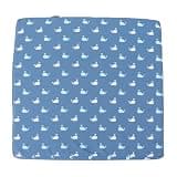 HEALEEP Dining Chair Booster Seat with Whale Pattern, Blue Adjustable Strap Chair Lift Cushion Made of Skin-Friendly Polyester and Sponge for Home and Picnic Use