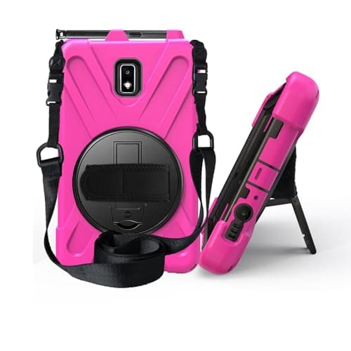 Tablet PC Case Compatible with Samsung Galaxy Tab Active 2 8.0 T390 T395 T397 Case, Heavy Duty Rugged Shockproof Drop Protection Case with Pen Holder,Shoulder Strap Protective Cover Compatible with Ki