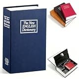Book Shaped Security Lock Box with Combination Lock, Creative Book Safe Lock Box for Cash, Passport, Phone & Jewelry, Diversion Safe Hidden Storage for Home, Office, Dorm Room & Travel (Blue,S)