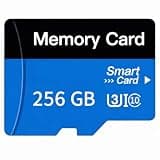 TF SD Card 256GB with Adapter, High Speed Memory Card, UHS-I Speed Class 10 A1 Memory Card for Smartphones, Cameras and Tablets Blue (256GB)
