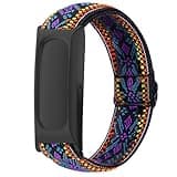 Elastic Band Compatible for Google Fitbit Air, Nylon Sport Watch Strap, Breathable Soft Braided Replacement Wristband, Easy Install Size Adjustable (Purple)