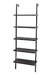 5-Shelf Wood Ladder Bookcase with Metal Frame Industrial 5-Tier Modern Ladder Shelf