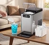 MOMOKOVA Nugget Ice Maker Countertop,Pellet Ice Machine Chewable Ice 40Lbs/Day,Ready in 5 Mins, Self-Cleaning,Compact Crushed Ice Maker with Scoop for Home/Kitchen/Office (Silver, 40Lbs)