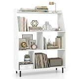 Giantex 5 Cube Storage Organizer, Modern White Bookshelf with Open Back