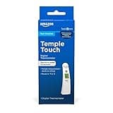 Amazon Basic Care Temple Touch Digital Thermometer, Instant Read, Easy to Use, Fast Accurate, White