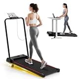 HomeFitnessCode Folding Treadmill 2 in 1.2 km/h - Walking Mill, 2.5 HP Motor- Electric Walking Pad, Large Surface 43 cm, Remote Control, LCD Display, Capacity 130 kg (Grey)