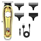 DAXXIN Hair Clippers, Hair Trimmer Professional Clipper Electric Razor Rechargeable Cutting Machine USB Chargeable to Barber(Gold)