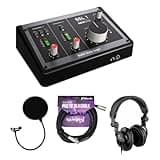 Solid State Logic SSL 1 2x2 USB-C Audio Interface Bundle with Pop Filter, Kellards XLR-P20T Pro 20 ft XLR Microphone Cable, Polsen HPC-A30 Closed-Back Studio Monitor Headphones