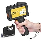 EzyHand Handheld Inkjet Printer 0.5 Inches Print Height Weighs Only 390g for Batch Code Date Lot Number Print on Plastic Carton Wood Metal Glass Aluminum with 42ml Fast Dry Ink (Black)