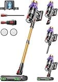 Cordless Vacuum Cleaner, 650W/55KPA/70 Mins Vacuum Cleaners for Home with Self-Standing, Anti-Tangle Vacuum Cordless, Smart Display and 1.8L Cup Cordless Stick Vacuum Cleaner for Pet Hair/Carpets