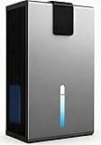 PSOS 98 OZ Dehumidifier, Dehumidifier for Home with Efficient Humidity Removal, Smart Control, Quiet Operation, Auto Shut-Off & Defrost, Relaxing Lighting and Sleep Mode,ideal for Badroom, Gray