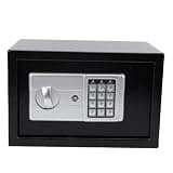 Omquot Small Electronic Home Safe with Digital Keyboard for Valuables and Documents, Compact and Portable for Home Use, Carbon Steel