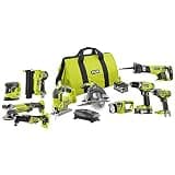 Ryobi 18-Volt ONE+ Lithium-Ion Cordless (10-Tool) Combo Kit with (1) 4.0 Ah Battery and (1) 1.5 Ah Battery, Charger and Bag