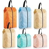 Bulyoou 6 Pcs Travel Shoe Bags with Zipper Nylon Portable Waterproof Suitcase Shoe Organizer Packing for Golf(Mixed,Pastel)
