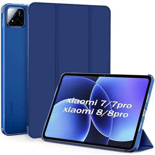 EasyAcc Case for Xiaomi Pad 7/ Pad 8/ Pad 7 Pro/Pad 8 Pro 11.2 inch, Ultra Thin Translucent Matte Back Cover Cover Dark Blue