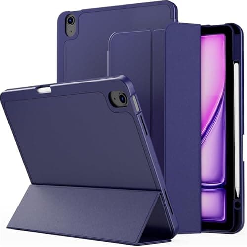 BIK For IPad 2024 Air13/2024 Pro 13/2024 Pro11 Protective Cover Case Tablet Case With Pen Slot(Navy blue,2024 air13)