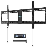 PEGZONE Low Profile TV Wall Mount for 43-95 Inch TVs, 1.1 Inch Ultra Slim Fixed TV Wall Mount with 220 lbs Capacity, Max VESA 800x400mm, Fits 16"/18"/24" Wood Studs & Concrete Walls