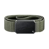 Groove Life Groove Belt OG Black/Base Camp Green - Men's Stretchable Nylon Belt with Magnetic Buckle - Adjustable and Comfortable for Fitness, Outdoor, and Everyday Wear - Size X-Large (41-50")
