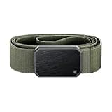 Groove Life Groove Belt OG Black/Base Camp Green - Men's Stretchable Nylon Belt with Magnetic Buckle - Adjustable and Comfortable for Fitness, Outdoor, and Everyday Wear - Size X-Large (41-50")