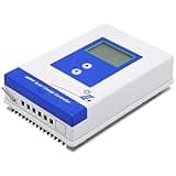 30A MPPT Solar Charge Controller 12V 24V Auto, LCD Display, 98% Conversion Rate, White and Blue, 7 x 4.9 x 1.9 in / 178 x 124 x 48 mm