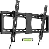 Heavy Duty Tilting TV Wall Mount for 37-90 Inch Flat and Curved TVs, Low Profile Bracket, 9° Tilt, Max VESA 600x400mm, 132 lbs Capacity, Fits 16-24 Inch Wood Studs