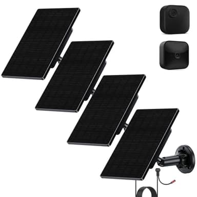 4 Pack Solar Panel for Blink Camera Outdoor 4, 2K+, 3rd Gen, XT2 & XT, Smart Energy Storage & Voltage Stabilizer, Premium ETFE & IP66 Waterproof, 2-in-1 Type-C & Micro USB Cable